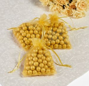 organza favor bags gold