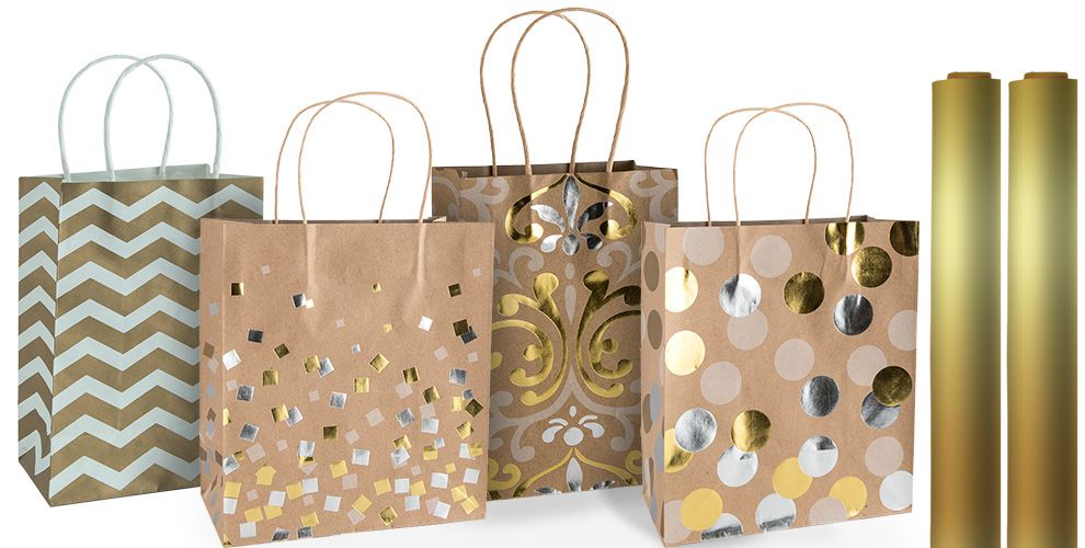 Gold Gift Bags & Gift Wrap Party City