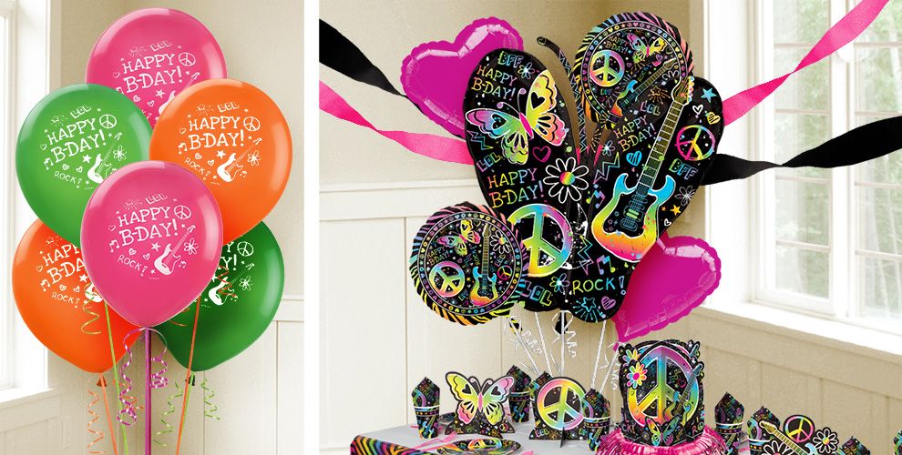 Neon Doodle Balloons Party City