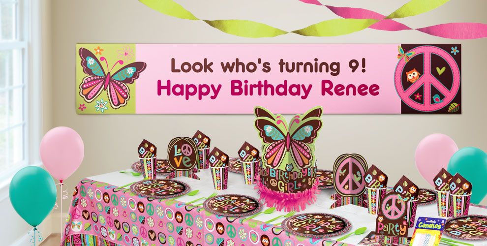 Custom Hippie Chick Birthday Banners Party City