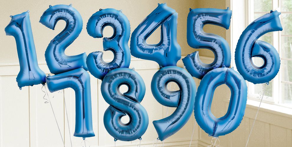 Party City Blue Balloons
 Blue Number Balloons Metallic Blue Balloons & Balloon Accessories