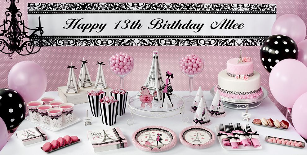 Pink Paris 13th Birthday Party Supplies Party City 7558