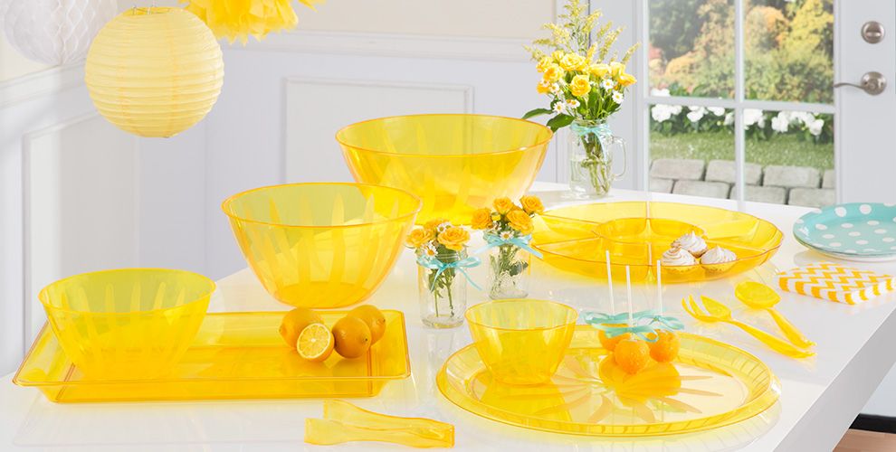 Yellow Serving Trays, Bowls & Utensils Tableware & Serving Party City