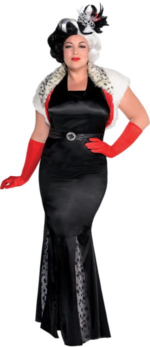 Adult Cruella De Vil Costume Couture Plus Size 101 Dalmatians Party City 6555