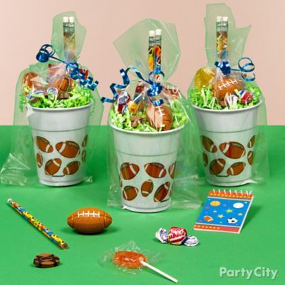 Football Favor Cup Idea - Favor Ideas - Football Party Ideas - Boys