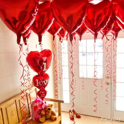 Valentines Day Red Heart Balloon Canopy Idea - Valentines ...