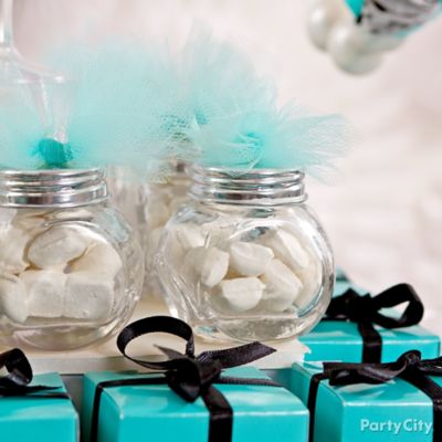 DIY Decorated Candy Jars Idea Robins Egg Blue Candy Buffet Ideas