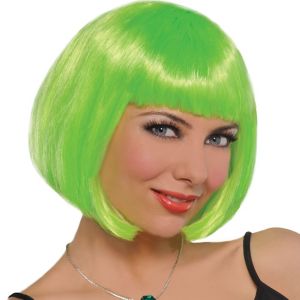 Lime Green Bob Wig - Party City