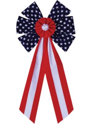 Patriotic American Flag Bow 14in x 28in - Party City