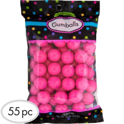 Bright Pink Gumballs 56pc - Party City