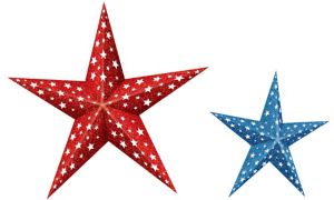 3D Patriotic Paper Stars 2ct - Party City