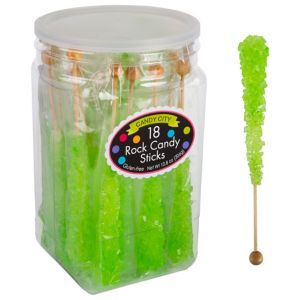 Kiwi Green Rock Candy Sticks 18pc - Party City