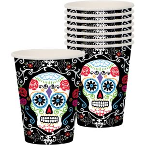 Sugar Skull Cups 18ct - Day of the Dead - Party City