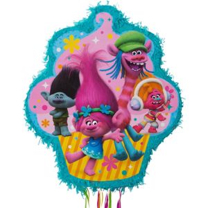 Pull String Trolls Pinata 18 1/2in x 21in - Party City