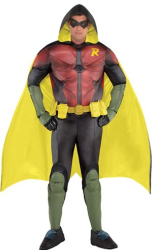 Adult Robin Muscle Costume Plus Size Premier - Arkham Knight - Party City