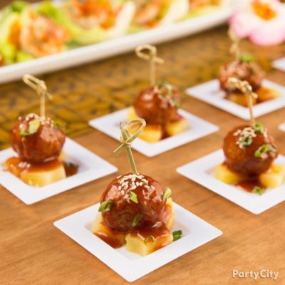 Teriyaki Meatball and Pineapple Idea - Party City