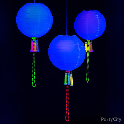  DIY  Glow in the Dark Lanterns Idea Black  Light  Party  