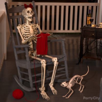 Seated Skeleton Chap Idea - Haunted House Entrance Ideas - Halloween ...