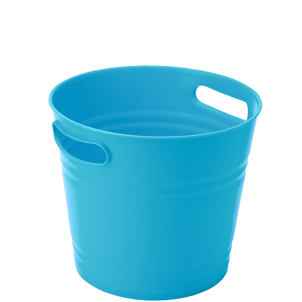 Caribbean Blue Plastic Ice Bucket 8in x 10in Party City