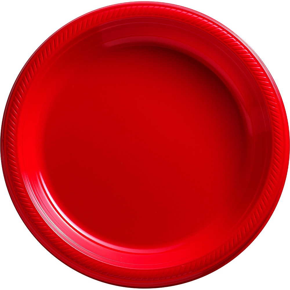 Big Party Pack Red Plastic Dinner Plates 50ct Party City