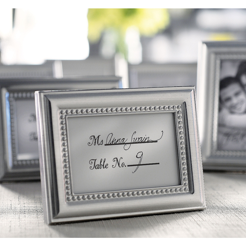 Photo Frames Wedding FavourPlace Card Holder Silver Beaded 