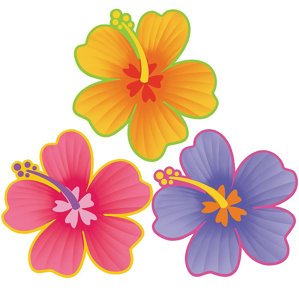 Hibiscus Cutouts 12ct Luau Decorations Party City