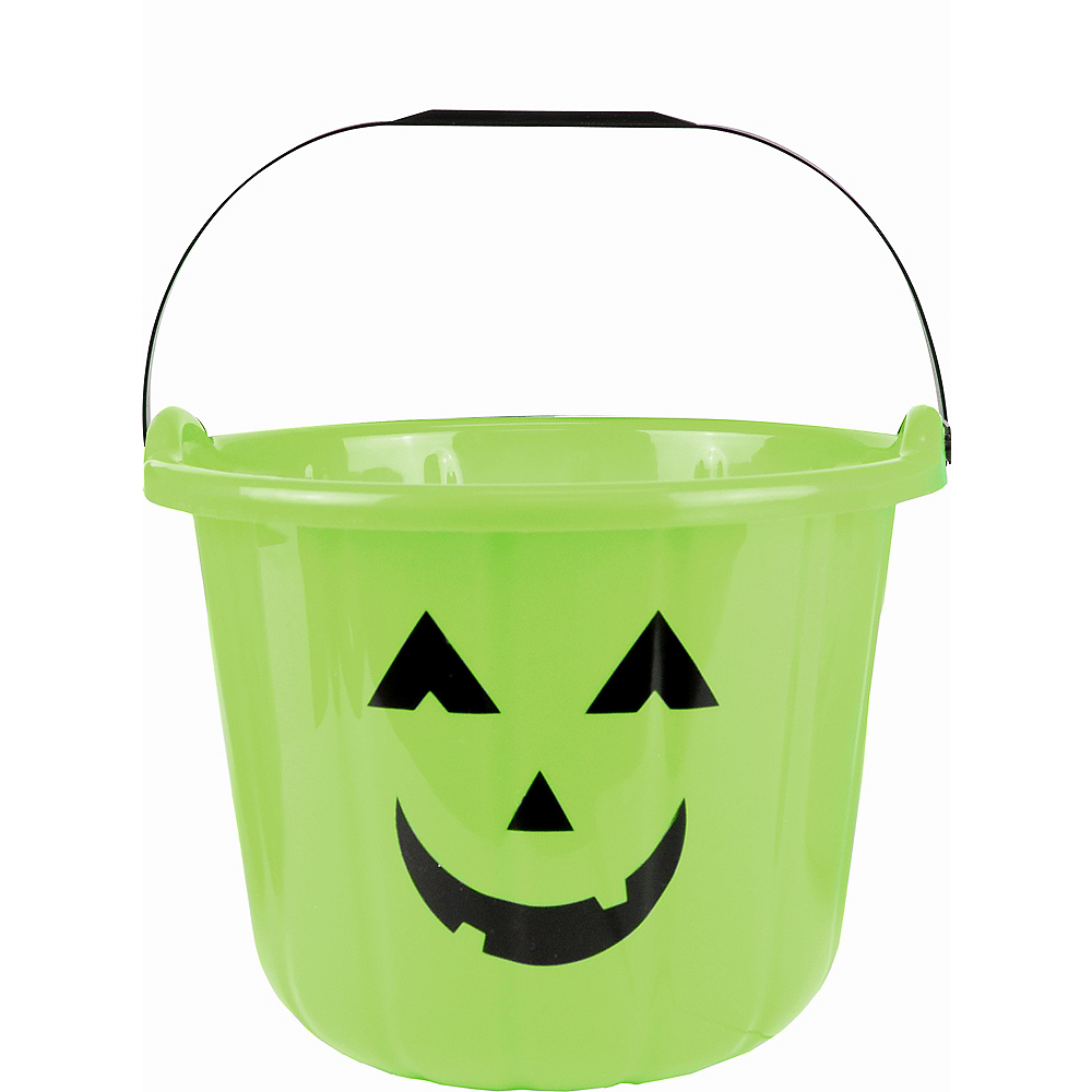 Green Jacko'Lantern Treat Bucket 8in x 7in Party City