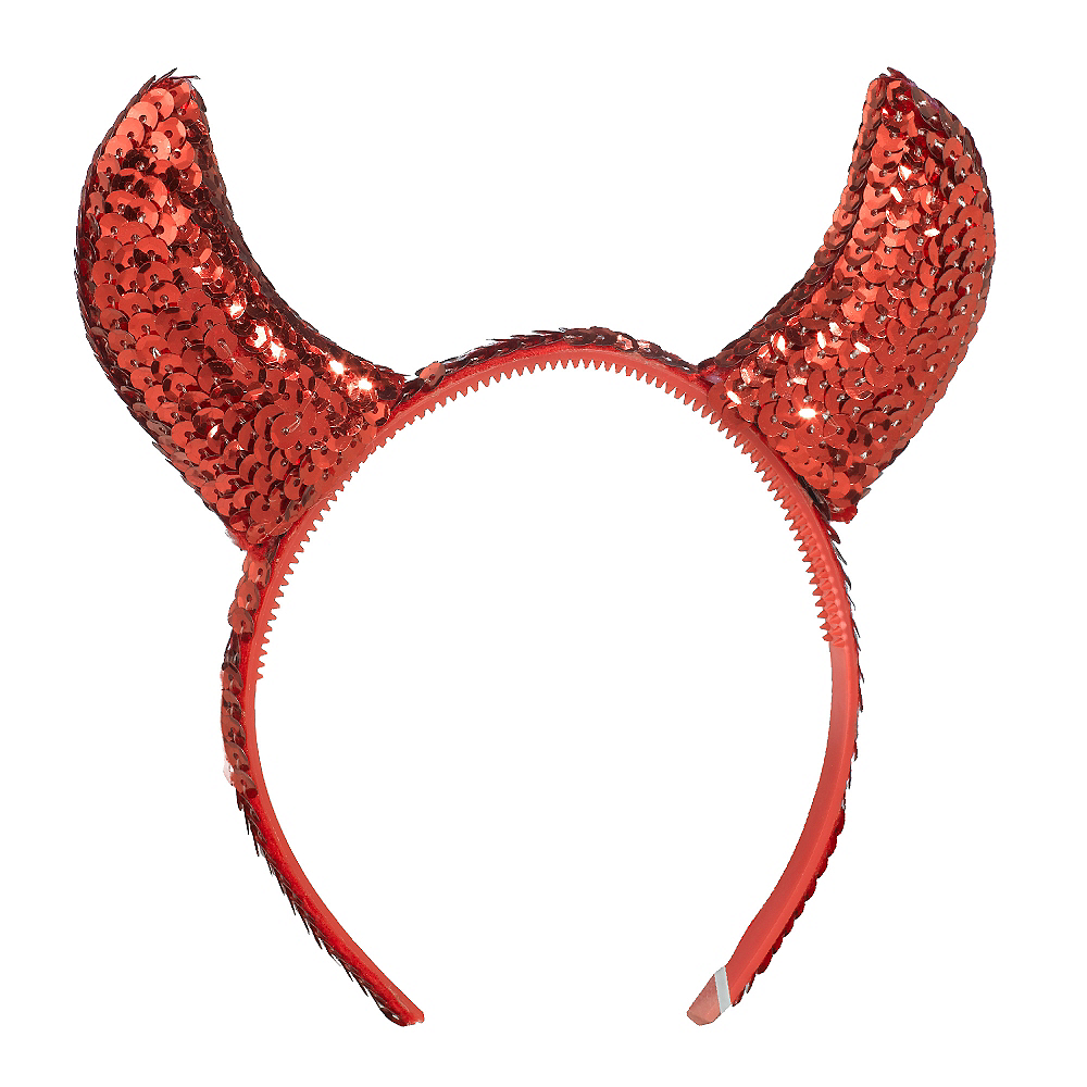 Sequin Devil Horns Headband Party City