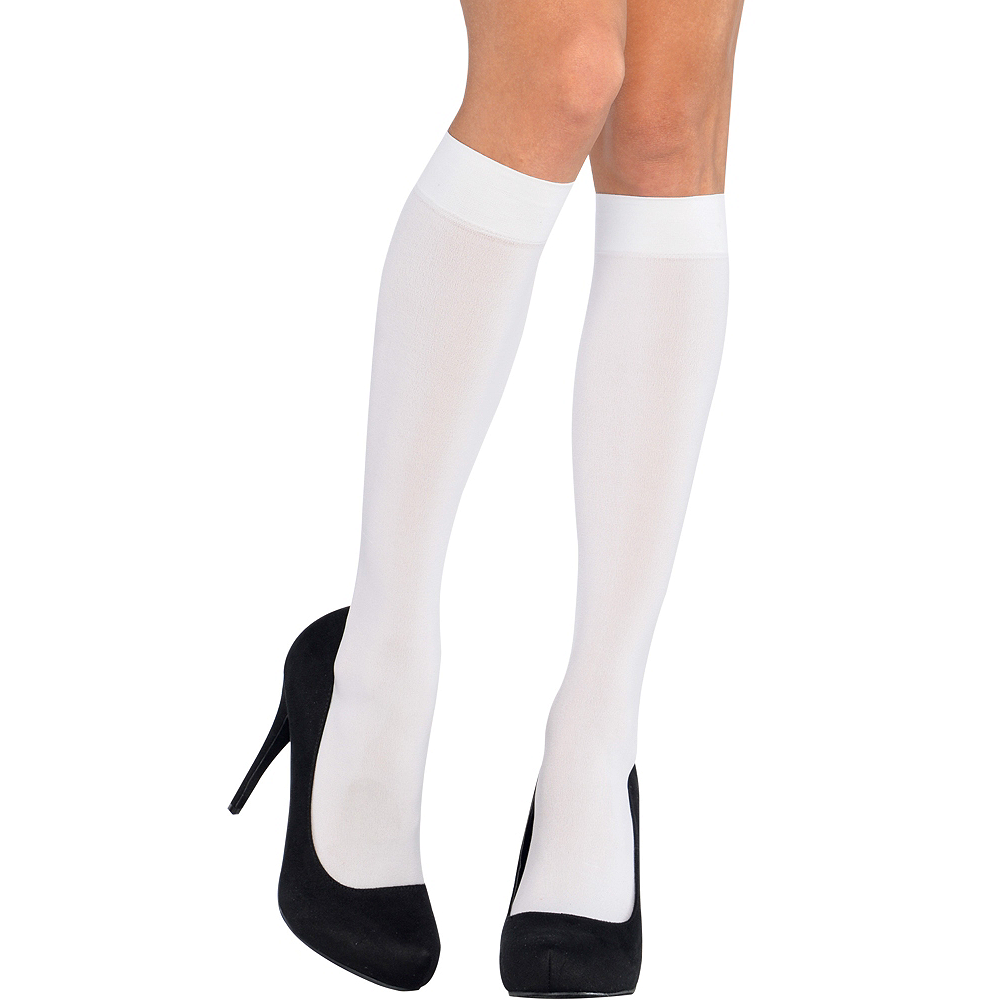 Adult White Knee High Stockings Party City
