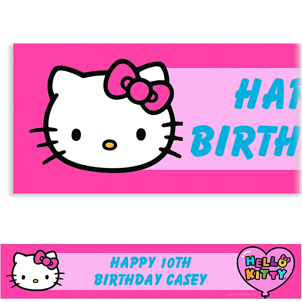 banner Card Letter Banner FREE POSTAGE IN UK Birthday Hello Kitty With Hello Kitty Banner Template