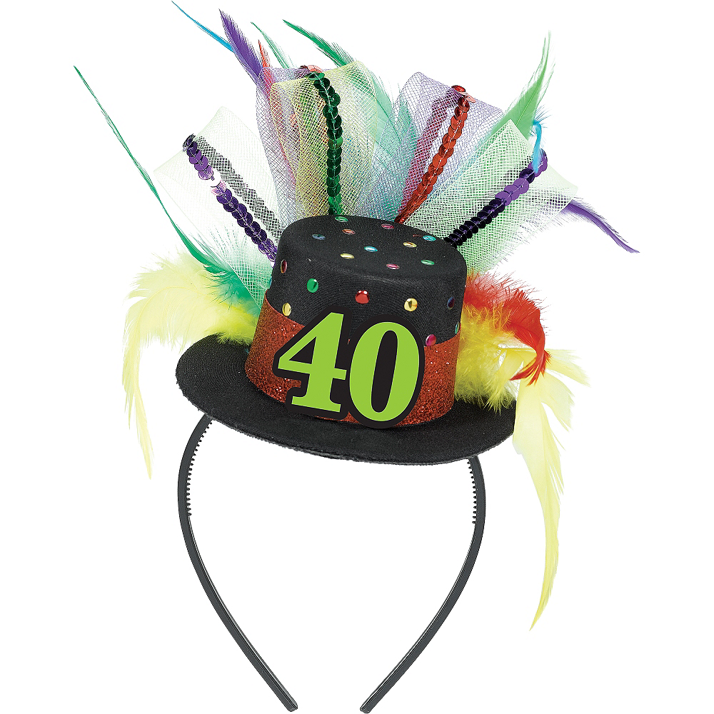 40th Birthday Mini Top Hat Headband.
