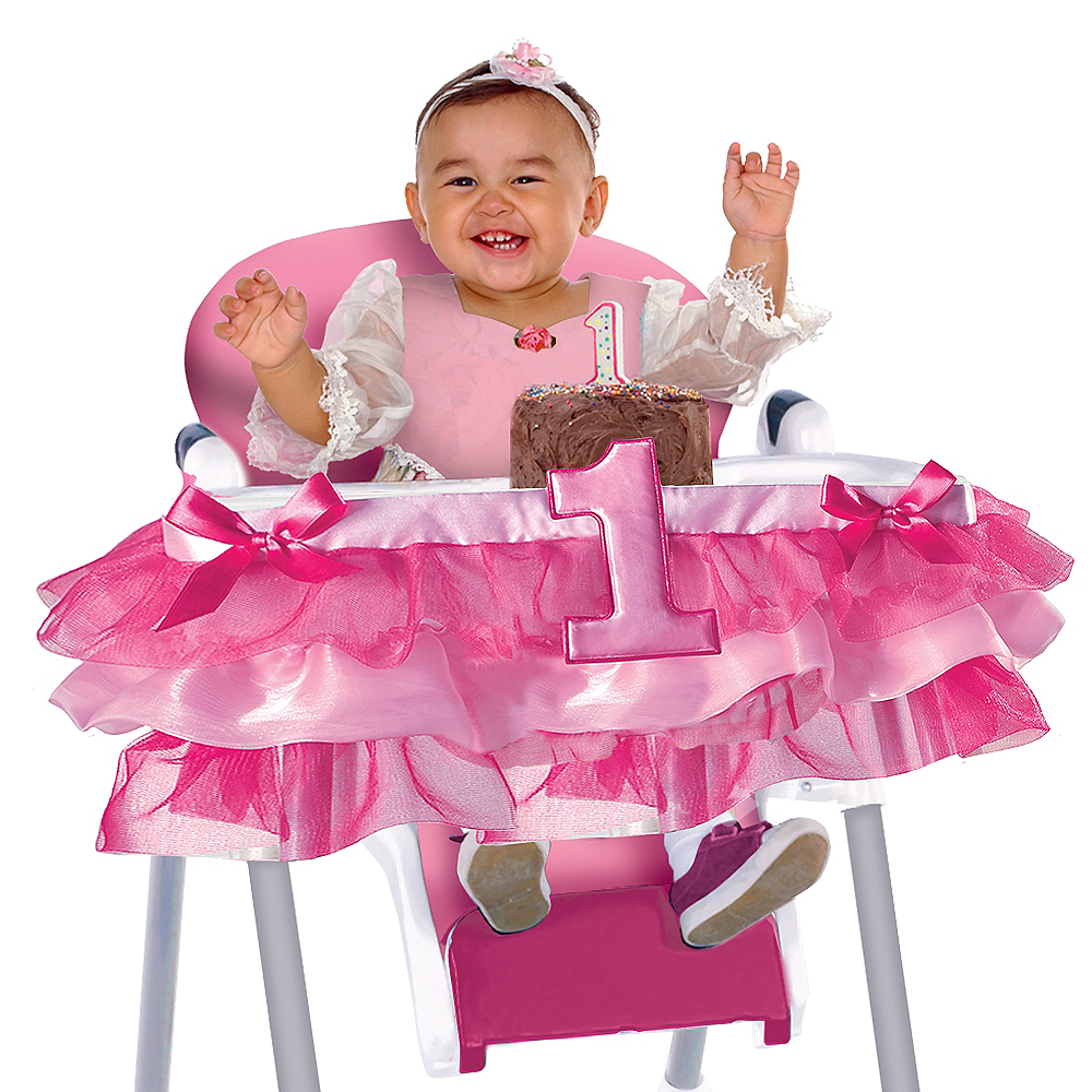 Deluxe Pink 1st Birthday High Chair Tutu Party City
