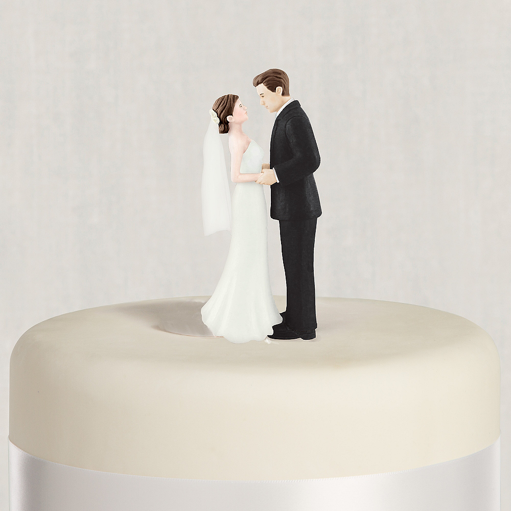Brunette Bride & Groom Wedding Cake Topper | Party City Canada