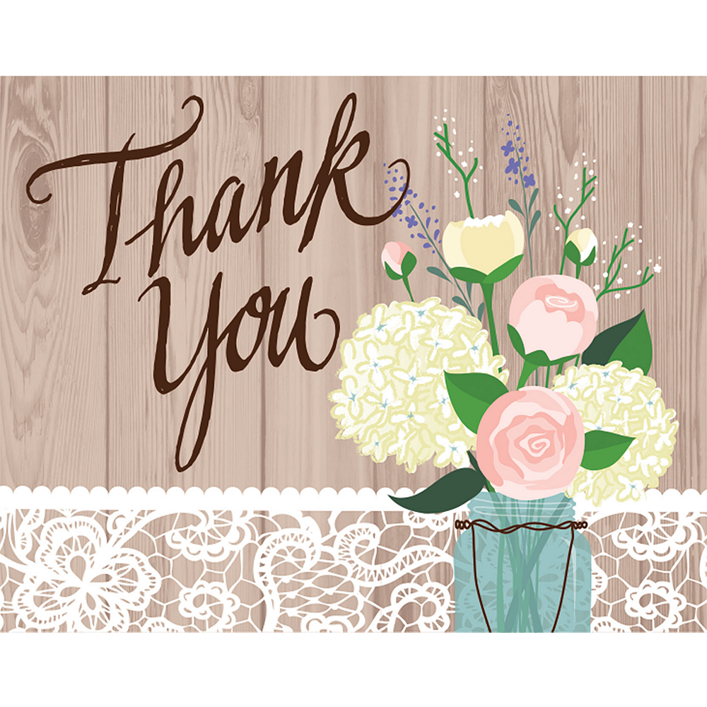 Rustic Wedding Thank You Notes 8ct Party City