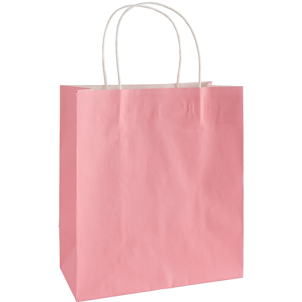 Pink and white paper bags