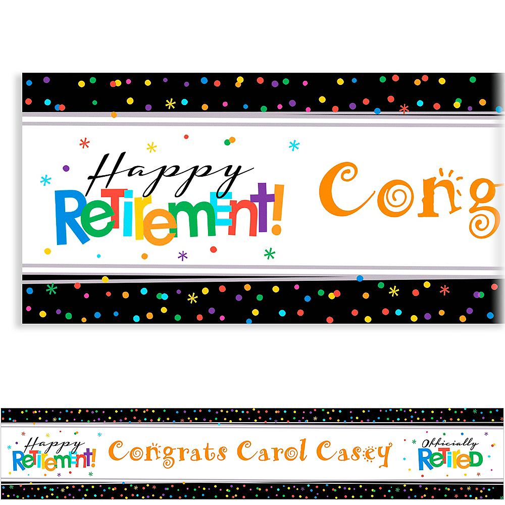 Happy Retirement Banner Personalized Party Backdrop Decoration