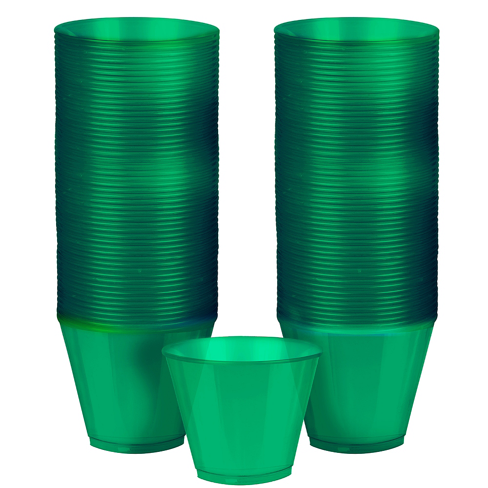 Big Party Pack Festive Green Plastic Cups 72ct Party City