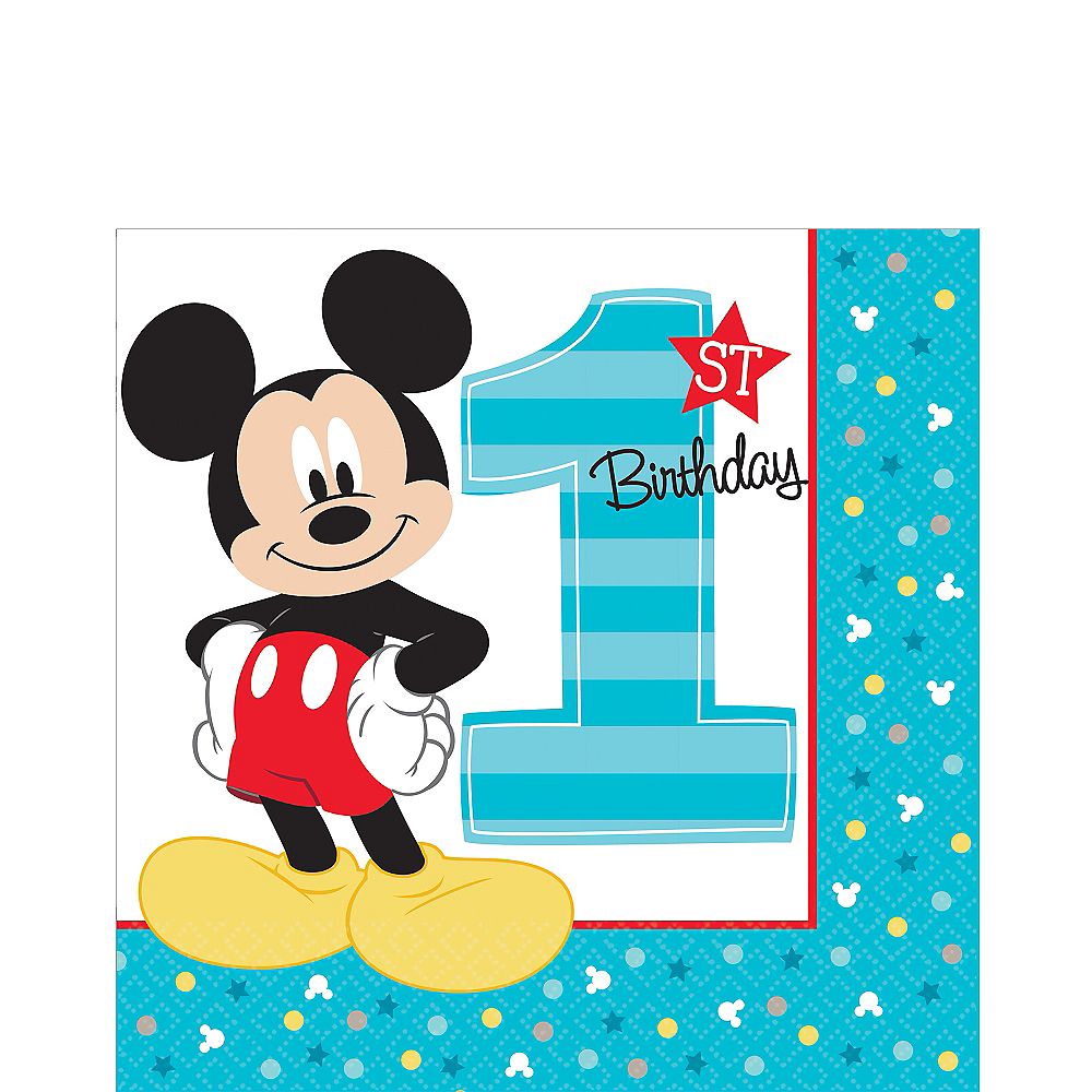 1st Birthday Mickey Mouse Lunch Napkins 16ct Party City