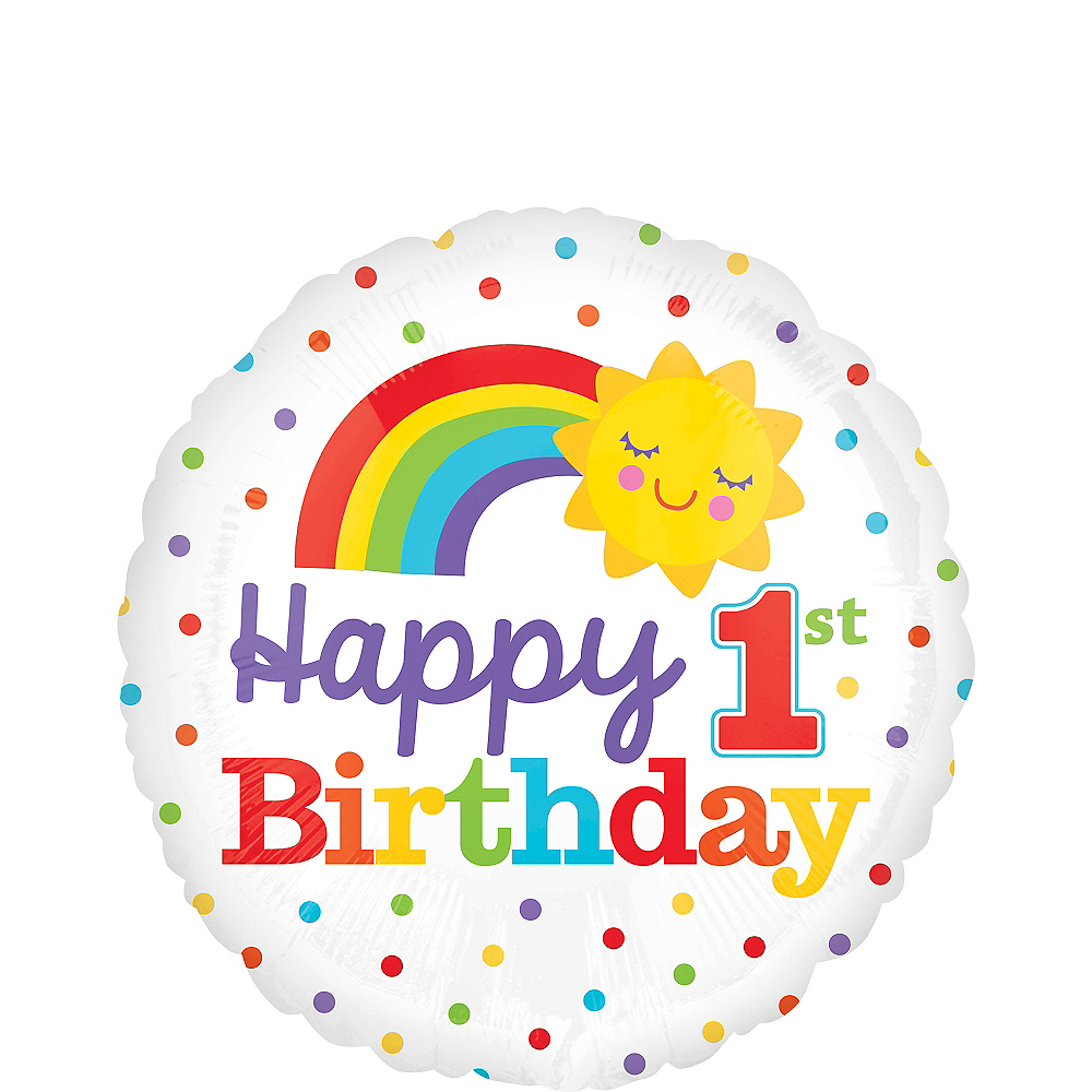 Rainbow 1st Birthday Balloon 18in Party City