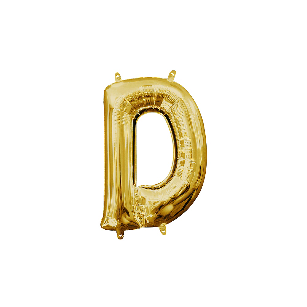 13in Air-Filled Gold Letter D Balloon | Party City