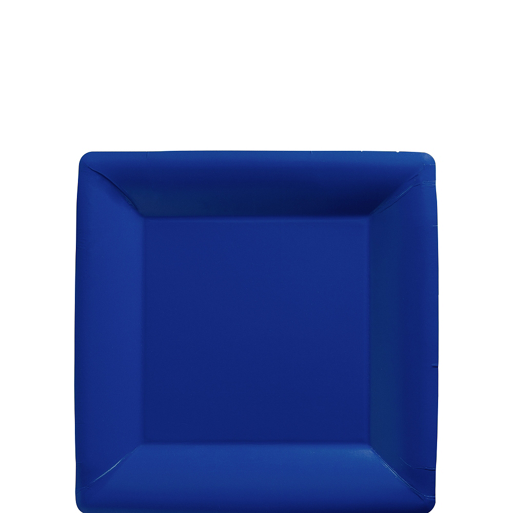 blue and black square plates