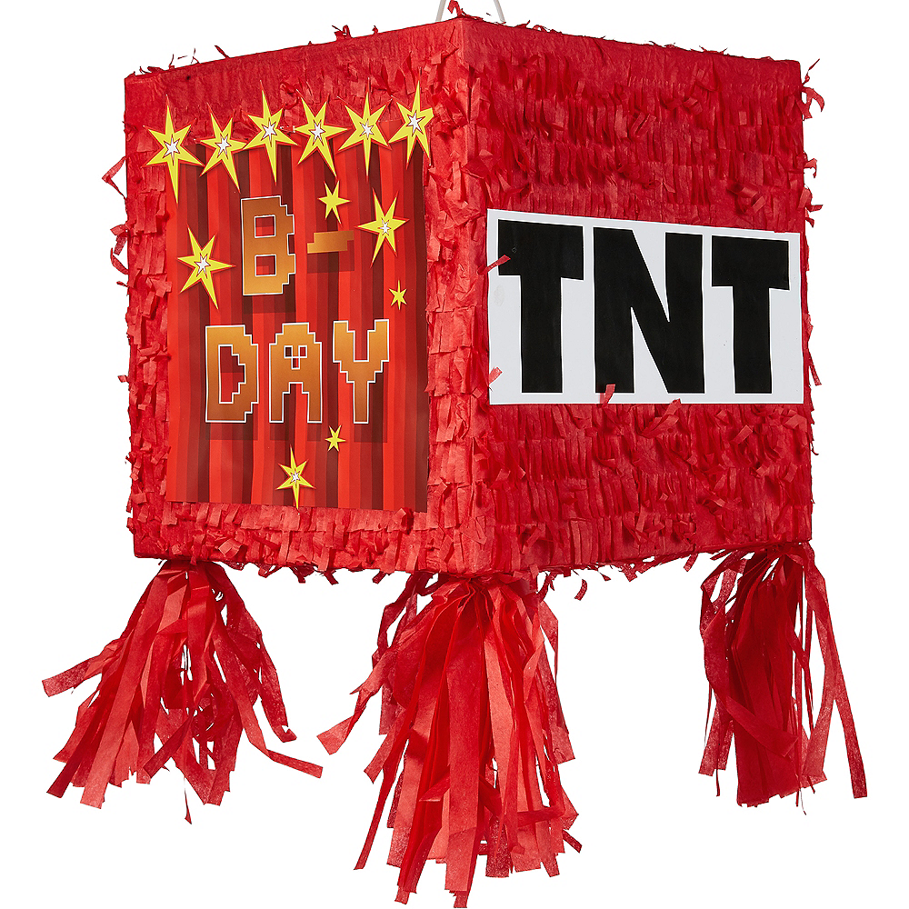 Pixelated Tnt Block Pinata 10 1 4in X 10 1 2in Party City