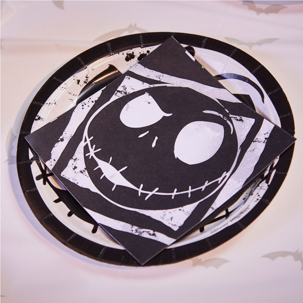 Small Plates Large Plates, 16 and Napkins 8 Spooky Town Nightmare Before Christmas Jack and Sally Party Supply Kit - 8