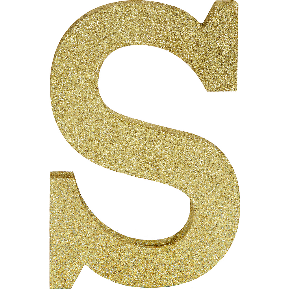 Glitter Gold Letter S Sign 6in X 9in Party City