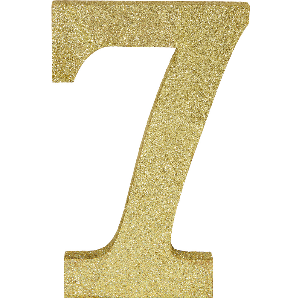 Glitter Gold Number 7 Sign 5 3/4in x 9in | Party City