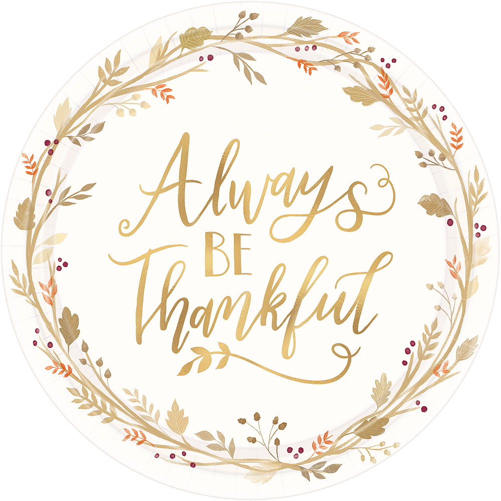 Always Be Thankful Dinner Plates 18ct | Party City
