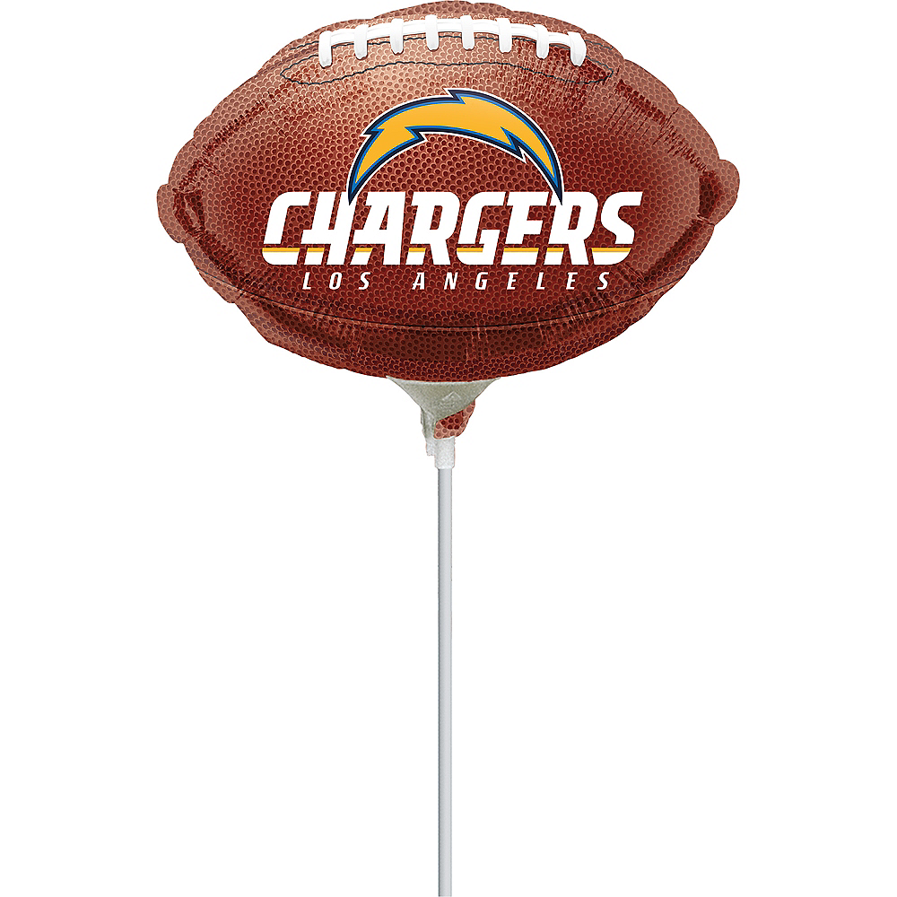 LA Chargers Mini Football Balloon on a Stick, 11in x 6in Party City