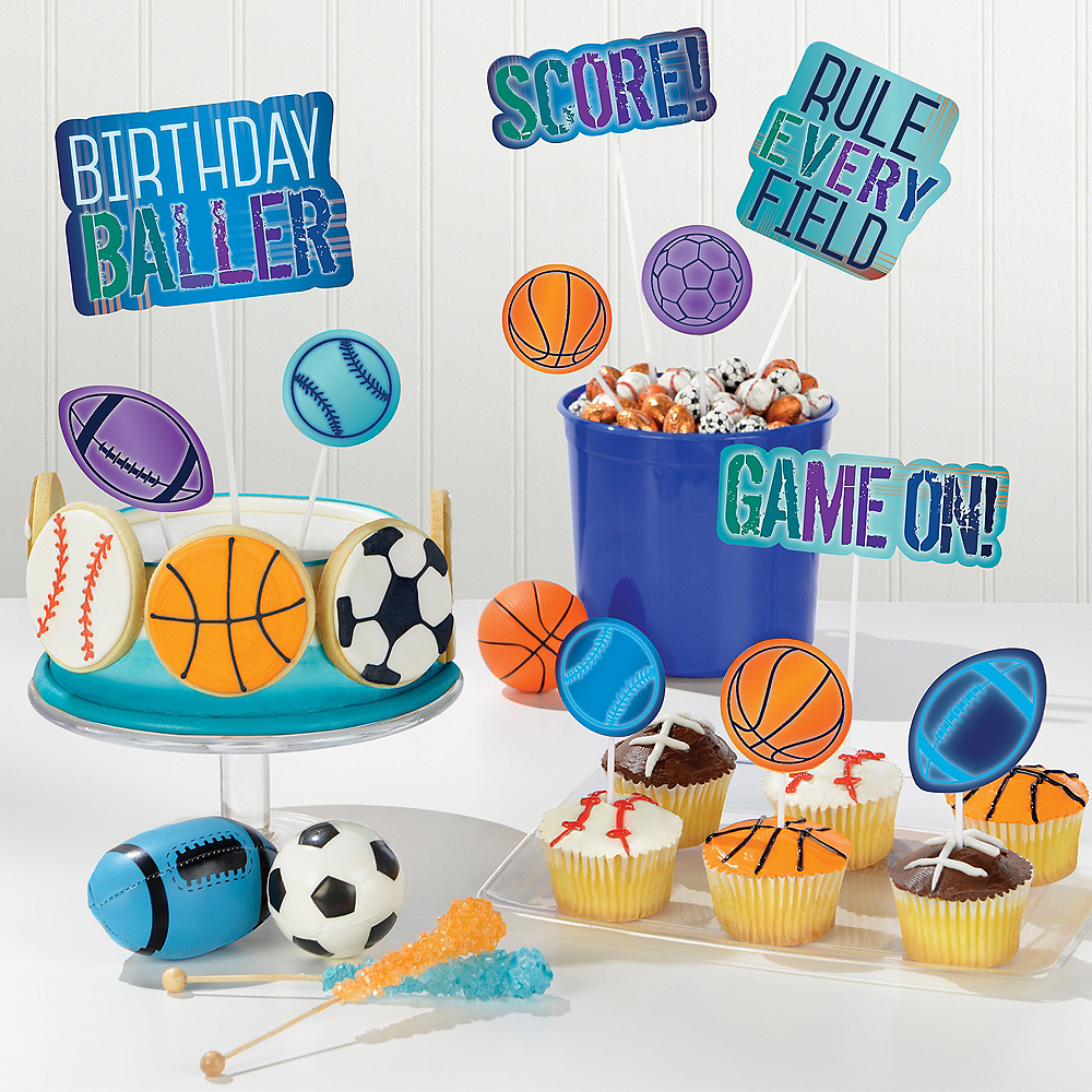 Birthday Baller Cake Toppers 12ct Party City