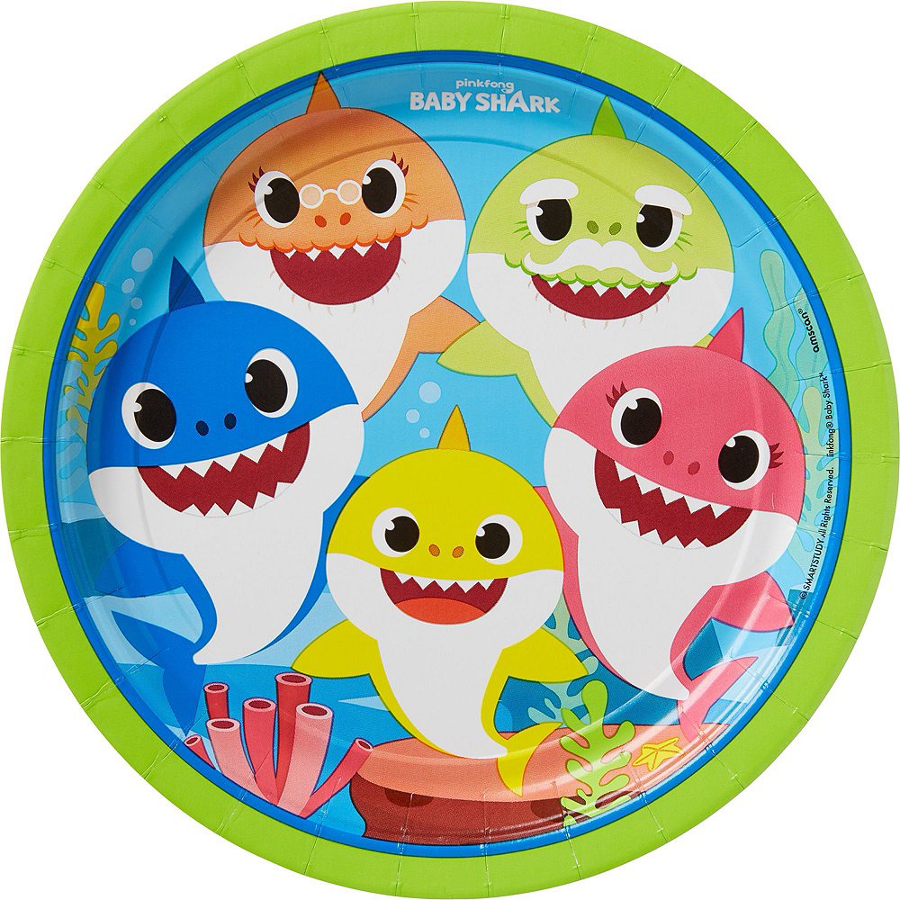 Baby Shark Birthday Party Tableware Kit For 8 Guests Party City