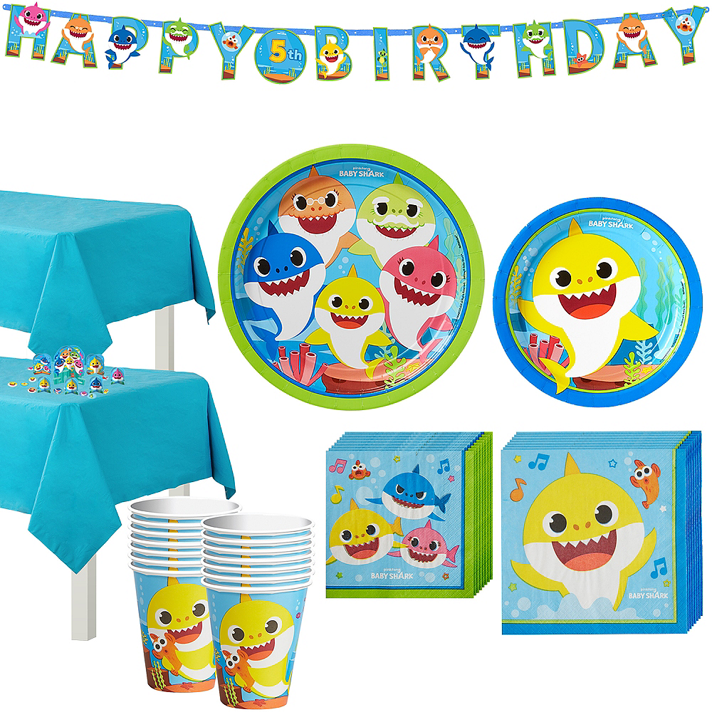 Baby Shark Birthday Party Tableware Kit For 16 Guests Party City